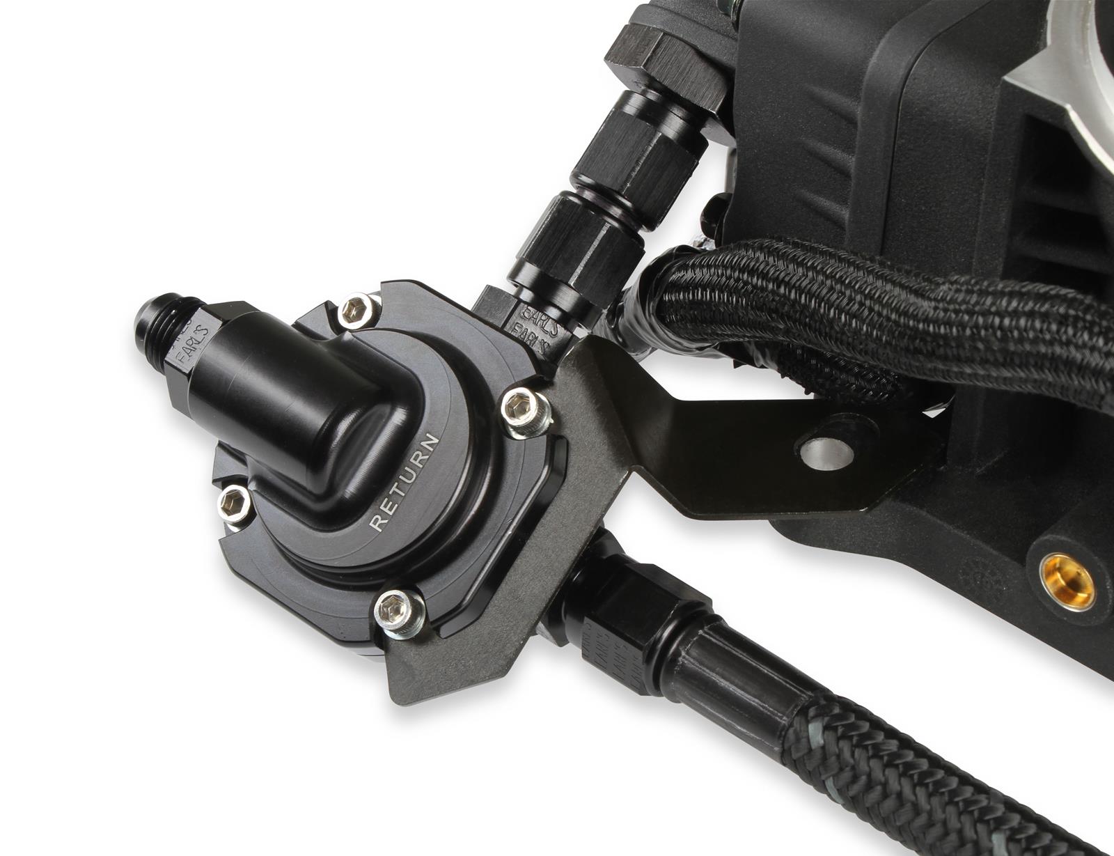 Holley Sniper EFI Stealth Fuel Crossover Kits 534-237 Lines, EFI, Crossover, -6 AN Hose, Braided, Aluminum Fittings, Black, with Pressure Regulator, for 4150, Throttle Body, Kit thumbnail 4