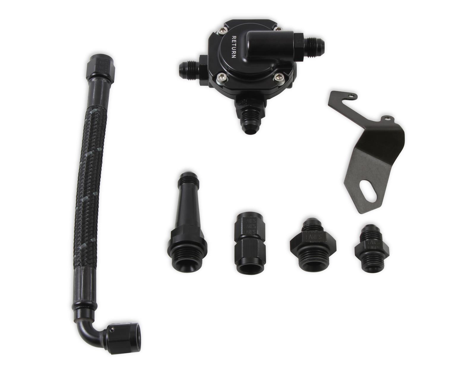 Holley Sniper EFI Stealth Fuel Crossover Kits 534-237 Lines, EFI, Crossover, -6 AN Hose, Braided, Aluminum Fittings, Black, with Pressure Regulator, for 4150, Throttle Body, Kit thumbnail 3