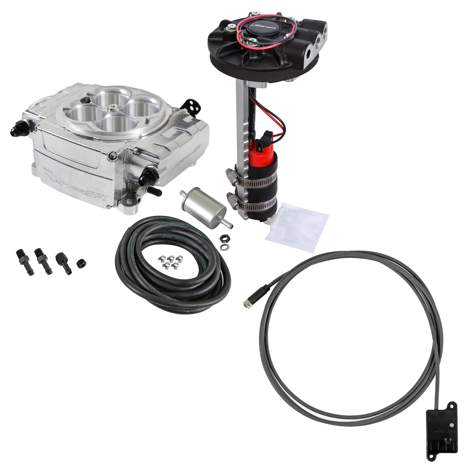 Holley Sniper 2 EFI 650 HP Return-Type Fuel Injection Systems 550-510-BXR System, 2, Self-Tuning, Throttle body, Polished, 4150 Flange, hp Max, 800 CFM, Return Style Pump, Bluetooth, Kit thumbnail 9