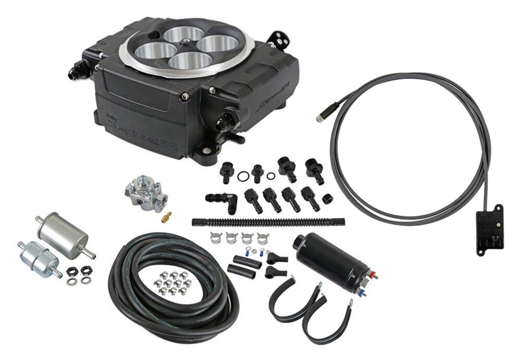 Holley Sniper 2 EFI 650 HP Inline Pump Fuel Injection Systems 550-511-BXK System, 2, Self-Tuning, Throttle body, Black, 4150 Flange, hp Max, 800 CFM, Pump, Bluetooth, Kit thumbnail 9