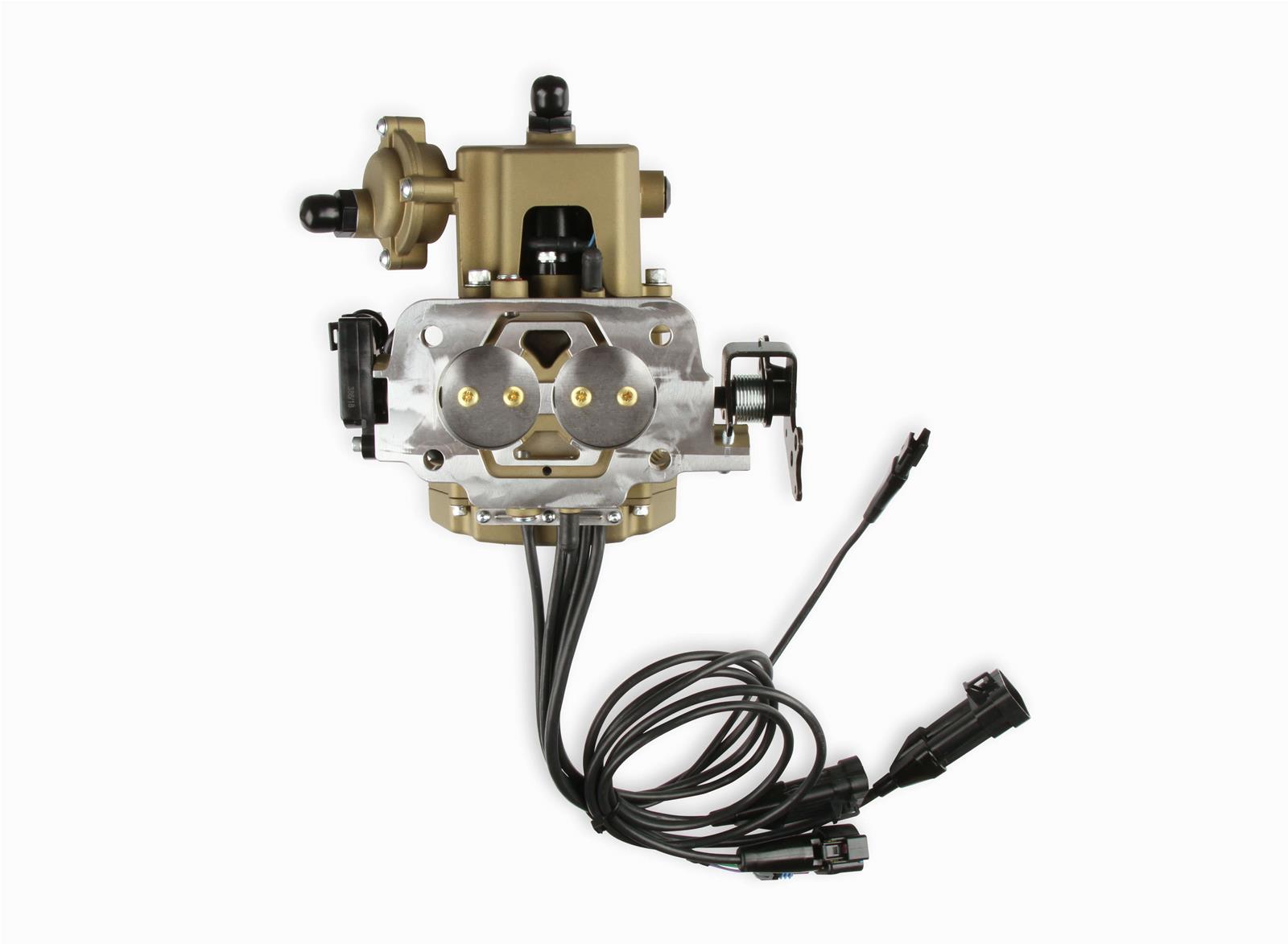 Holley Sniper EFI 2GC Large Bore Fuel Injection Systems 550-857 Systems, EFI, 2GC, Throttle Body, Gold, Bore, Flange, Injectors, Pressure Regulator, Harness, Tuner, Kit thumbnail 3