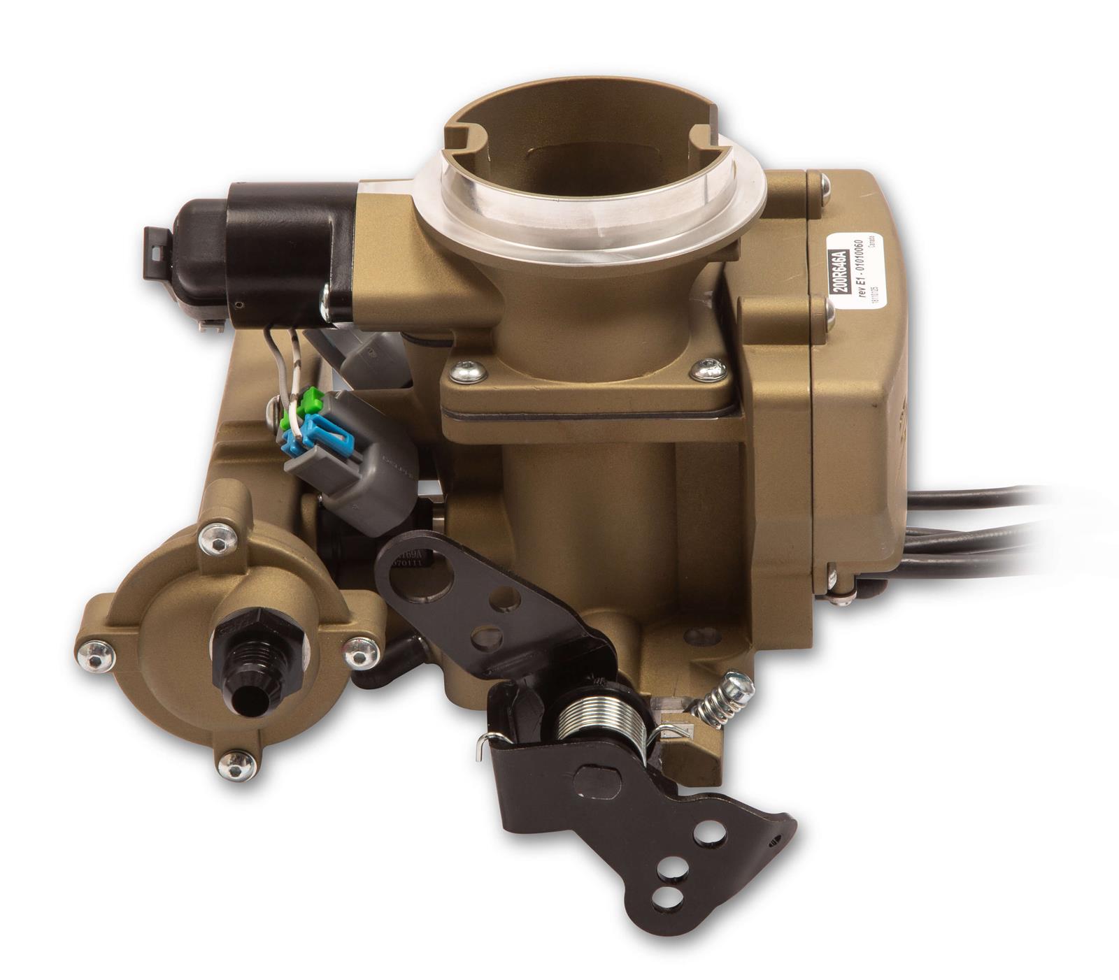 Holley Sniper EFI 2GC Small Bore Fuel Injection Systems 550-866 Systems, EFI, 2GC, Throttle Body, Gold, Bore, Flange, Injectors, Pressure Regulator, Harness, Tuner, Kit thumbnail 4