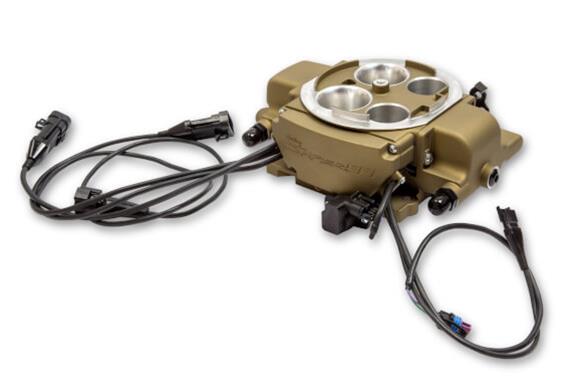 Holley Sniper EFI Quadrajet Self-Tuning Fuel Injection Systems 550-869K Systems, EFI, Quadrajet, Throttle Body, Gold, Spread Bore Flange, Injectors, Pump, 255 lph, Regulator, Harness, Tuner, Kit thumbnail 7