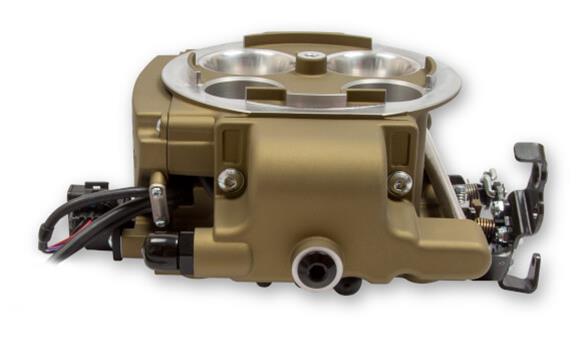 Holley Sniper EFI Quadrajet Self-Tuning Fuel Injection Systems 550-869K Systems, EFI, Quadrajet, Throttle Body, Gold, Spread Bore Flange, Injectors, Pump, 255 lph, Regulator, Harness, Tuner, Kit thumbnail 9