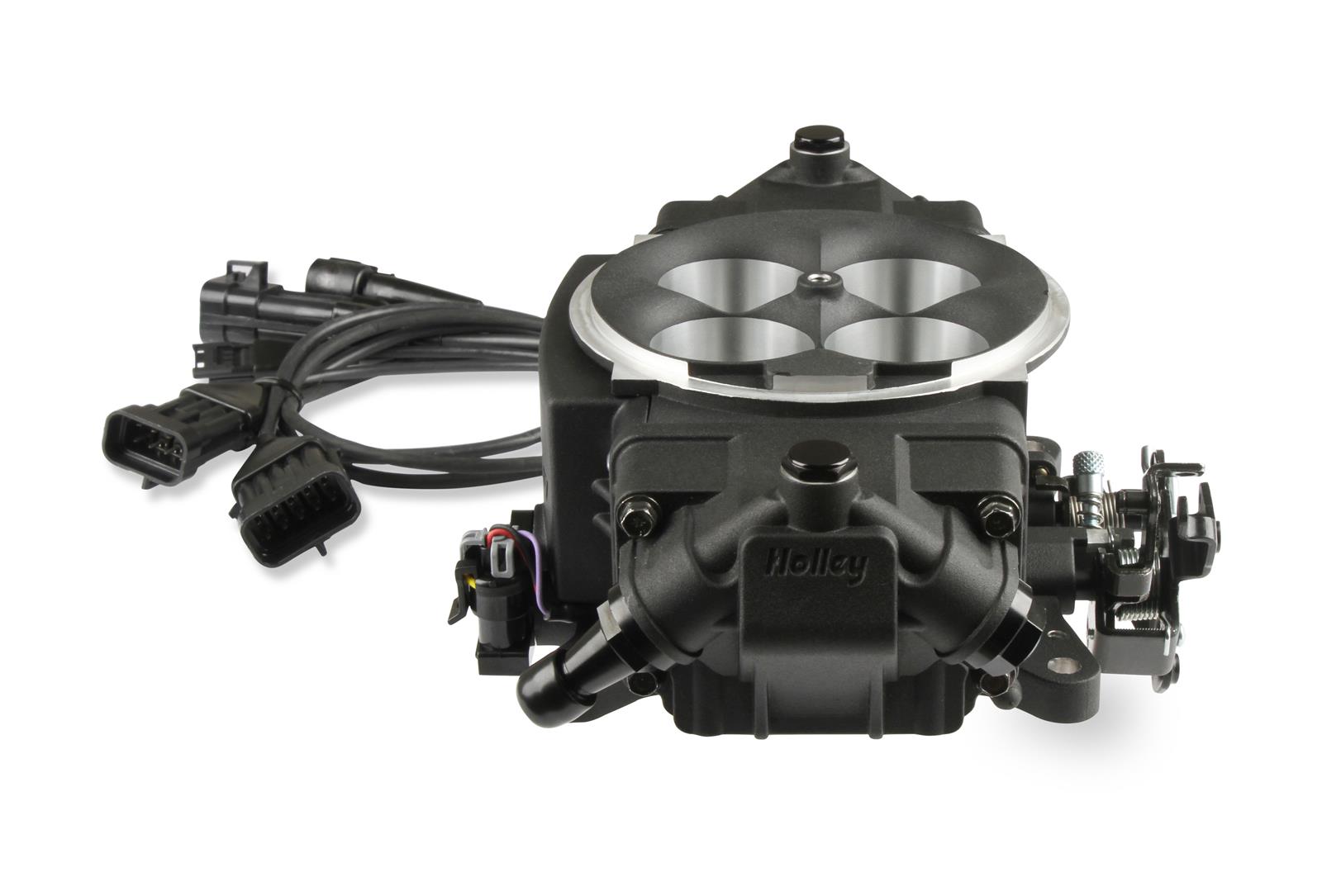 Holley Super Sniper EFI Stealth 4150 Fuel Injection Systems 550-877 Systems, EFI, 4150, 1250 HP Max, Throttle Body, Black, Flange, Injectors, Wiring Harness, Tuner, Kit thumbnail 4
