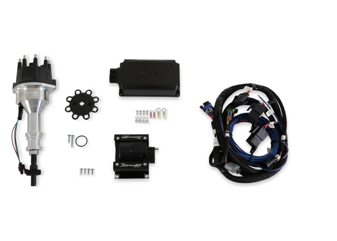 Holley Sniper EFI HyperSpark Distributor Kits 565-303K Ignition Systems, 1 EFI, HyperSpark, Ignition Box, Coil, Distributor, Wire Harness, Ford, 351 Cleveland, Big Block 385 Series, Kit
