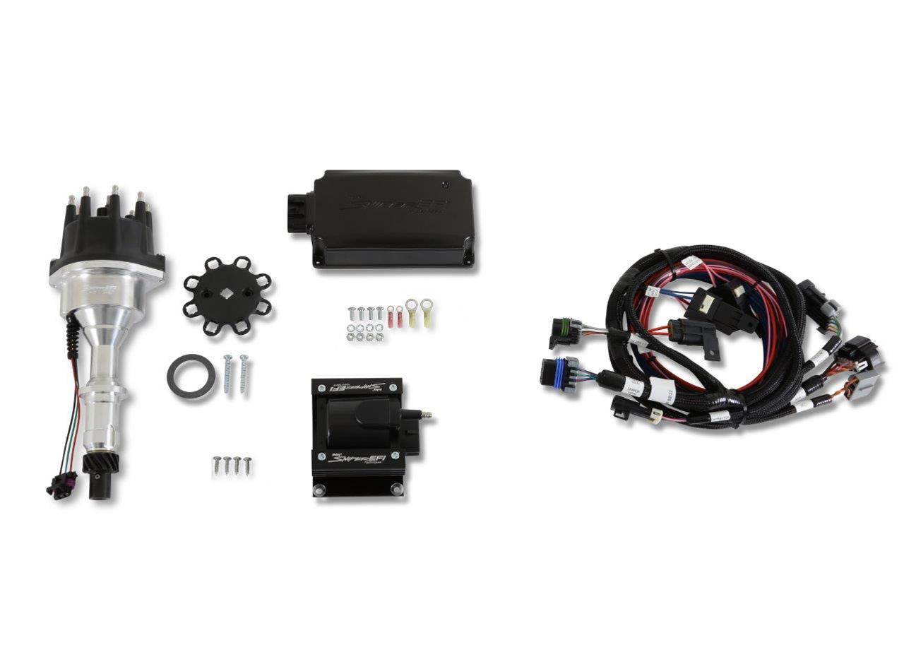 Holley Sniper EFI HyperSpark Distributor Kits 565-314K Ignition Systems, 1 EFI, HyperSpark, Ignition Box, Coil, Distributor, Wire Harness, Pontiac, 326-455ci, Kit