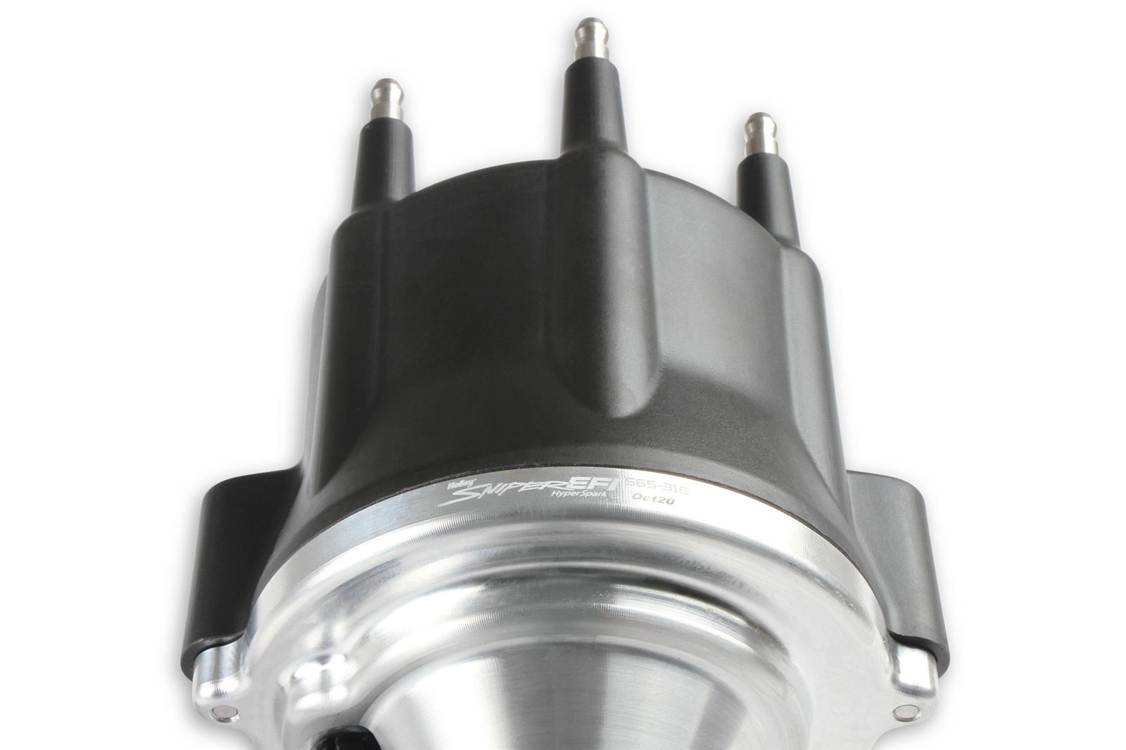 Holley Sniper EFI HyperSpark Distributors 565-316 Distributor, HyperSpark, HEI Cap, Hall Effect, Billet Aluminum, Polished, Steel Gear, Chevy, L6, Each thumbnail 4