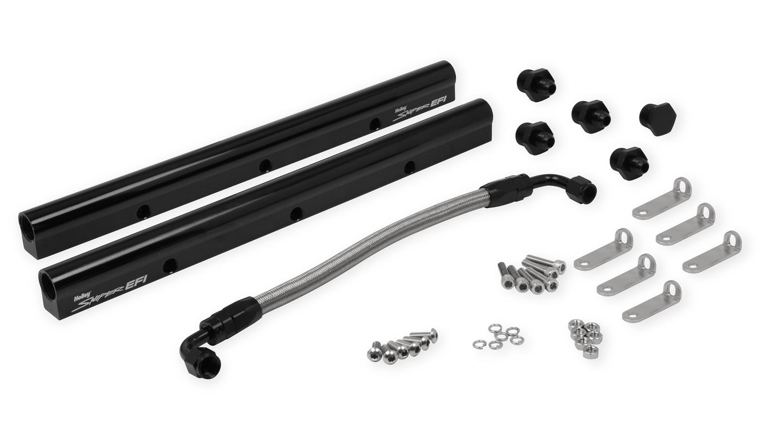 Holley Sniper EFI Fabricated Intakes 820051 Intake Manifolds, EFI, Fabricated, Cathedral Port, 4150 Style Flange, 2,200-6,800 RPM, Aluminum, Black, Chevy, LS Base, 4.8-6.0L, Each thumbnail 6