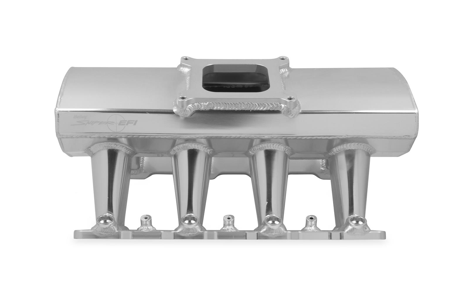 Holley Sniper EFI Fabricated Intakes 820051 Intake Manifolds, EFI, Fabricated, Cathedral Port, 4150 Style Flange, 2,200-6,800 RPM, Aluminum, Black, Chevy, LS Base, 4.8-6.0L, Each thumbnail 4