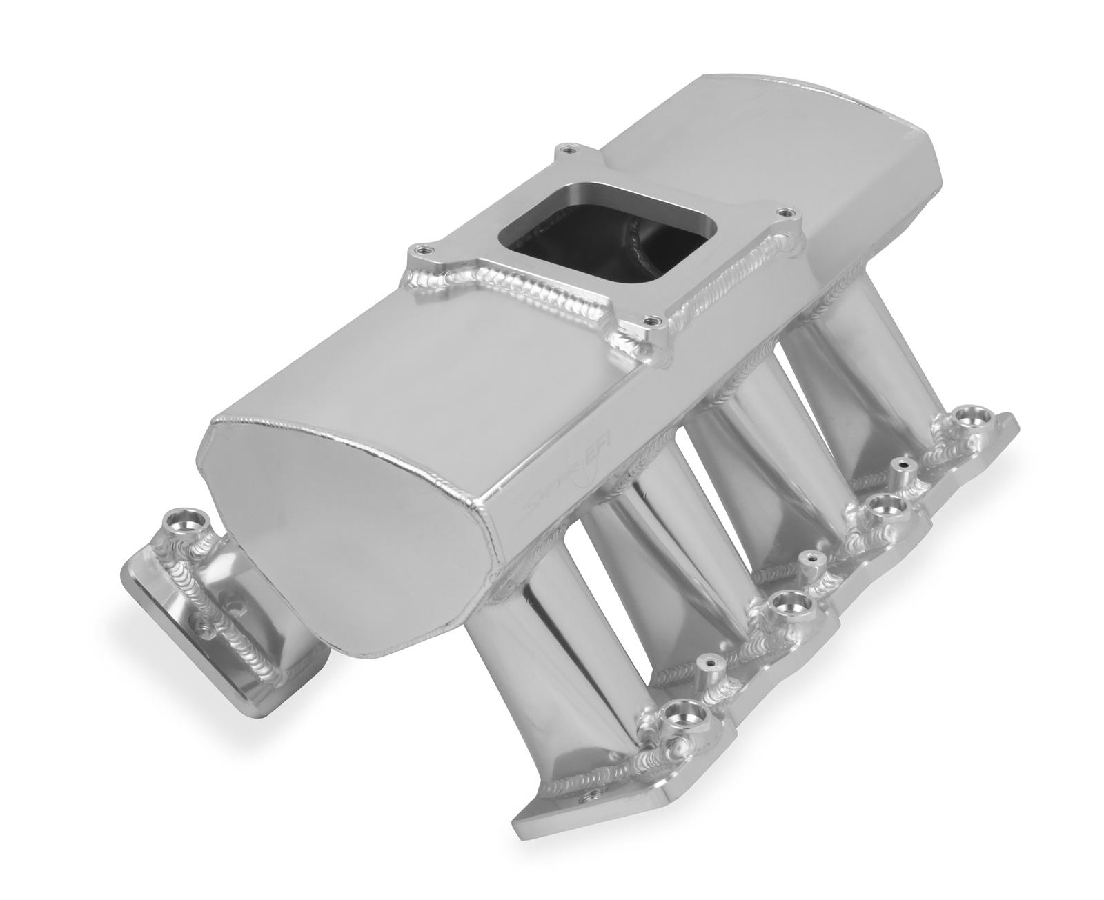 Holley Sniper EFI Fabricated Intakes 820051 Intake Manifolds, EFI, Fabricated, Cathedral Port, 4150 Style Flange, 2,200-6,800 RPM, Aluminum, Black, Chevy, LS Base, 4.8-6.0L, Each thumbnail 2