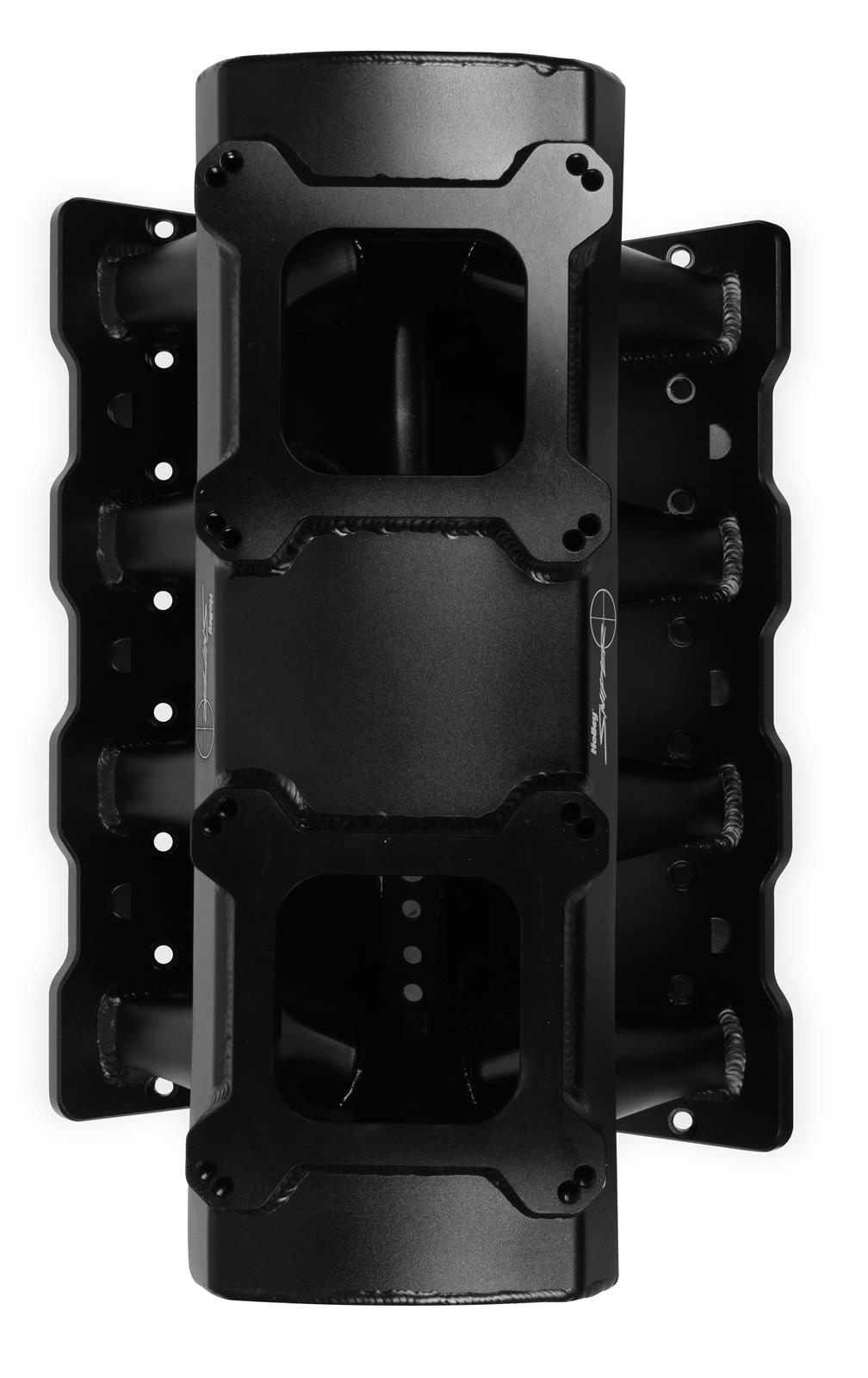 Holley Sniper Carbureted Fabricated Intake Manifolds 821062 Manifolds, Sniper, Hi-Ram, Carbureted, Dual, 4150 Flange, Cathedral Port, 1,800-7,000 RPM, Aluminum, Black, Chevy, LS Base, 4.8-6.0L, Each thumbnail 8