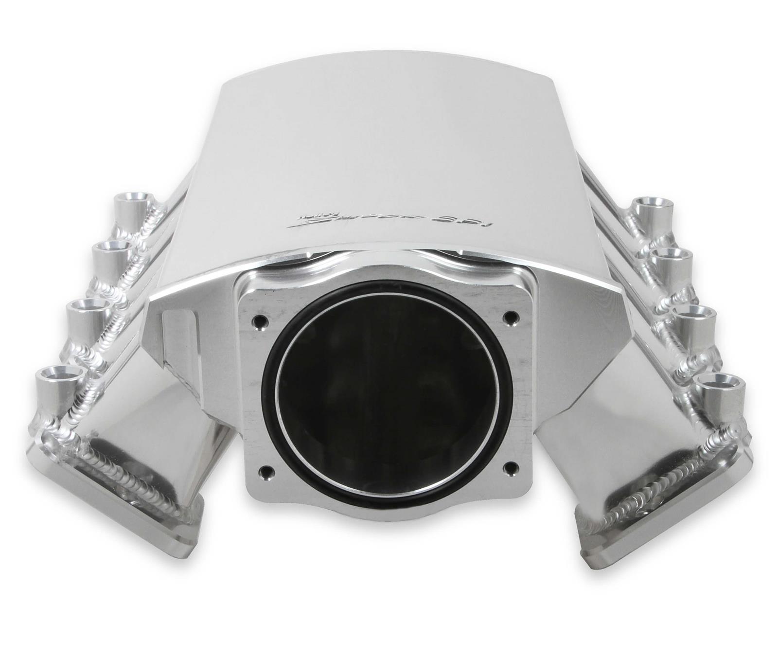 Holley Sniper EFI Fabricated Intakes 822101-1 Intake Manifolds, EFI, Hi-Ram, Rectangular Port, 92mm Throttle Body, 1,800-6,400 RPM, Welded Aluminum, Silver, Chevy, LS, 6.0L, 6.2L, Each thumbnail 2