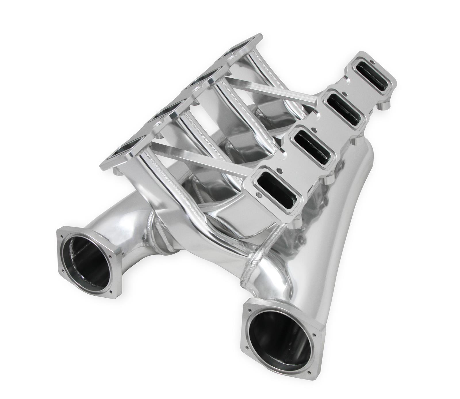 Holley Sniper Fabricated Dual Plenum Intake Manifolds 822241 Manifolds, EFI, Plenum, Rectangular Port, 102mm Throttle Body, 1,600-6,800 RPM, Welded Aluminum, Silver, Chevy, LS, 4.8-6.0L, Each