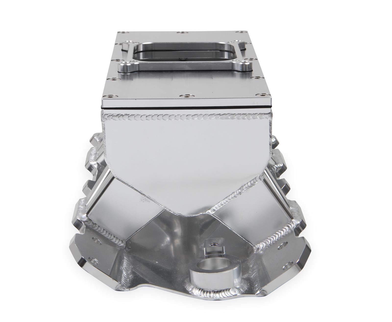 Holley Sniper Carbureted Fabricated Intake Manifolds 825131 Manifolds, Sniper, Carbureted, Single, 4500 Flange, 1,800-7,000 RPM, 8.503 in. Tall, Welded Aluminum, Silver, Chevy, 262-400ci, Each thumbnail 3