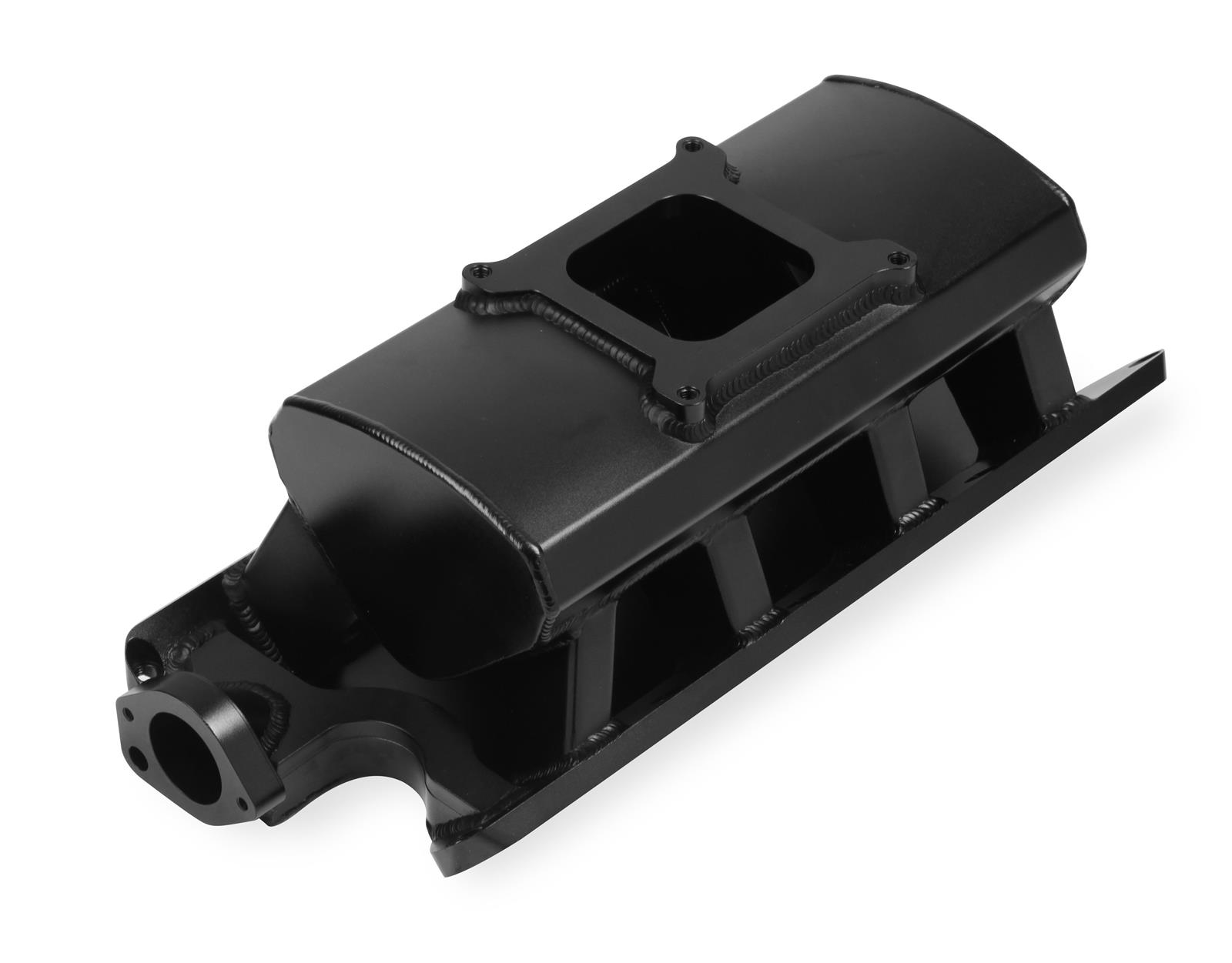 Holley Sniper Carbureted Fabricated Intake Manifolds 827012 Manifolds, Sniper, Carbureted, Single, 4150 Flange, 1,800-7,000 RPM, 6.875 in. Tall, Welded Aluminum, Black, Ford, 260-302ci, Windsor, Each thumbnail 3