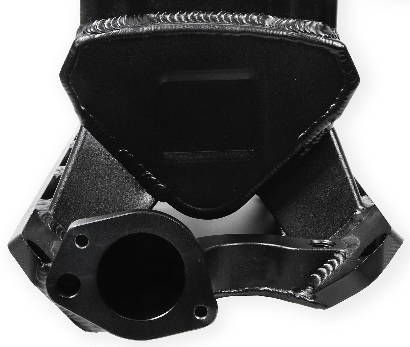 Holley Sniper Carbureted Fabricated Intake Manifolds 827072 Manifolds, Sniper, Carbureted, Dual, 8.50 in. Flange, 1,800-7,000 RPM, 6.875 in. Tall, Welded Aluminum, Black, Ford, 260-302ci, Windsor, Each