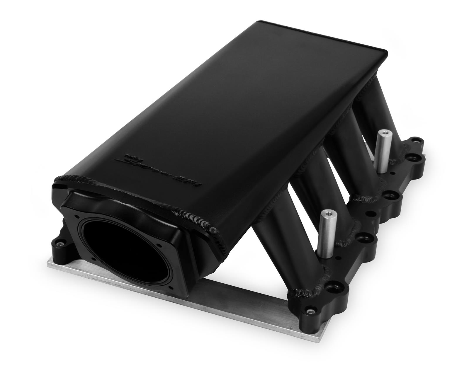 Holley Sniper EFI Fabricated Intakes 829032 Intake Manifolds, EFI, Hi-Ram, Stock Port, 90mm Throttle Body, 2,200-6,800 RPM, Welded Aluminum, Black, Ford, 5.0L, Modular, Each thumbnail 2