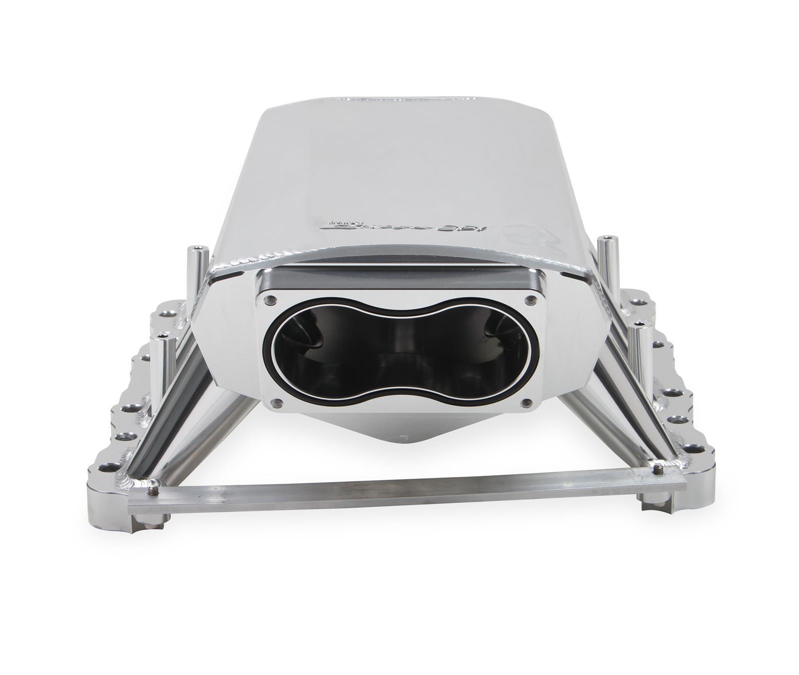 Holley Sniper EFI Fabricated Intakes 829081 Intake Manifolds, EFI, Hi-Ram, Modular 3 Valve, 130mm Throttle Body, 2,200-6,800 RPM, Welded Aluminum, Silver, Ford, 4.6L, Modular, Each thumbnail 2