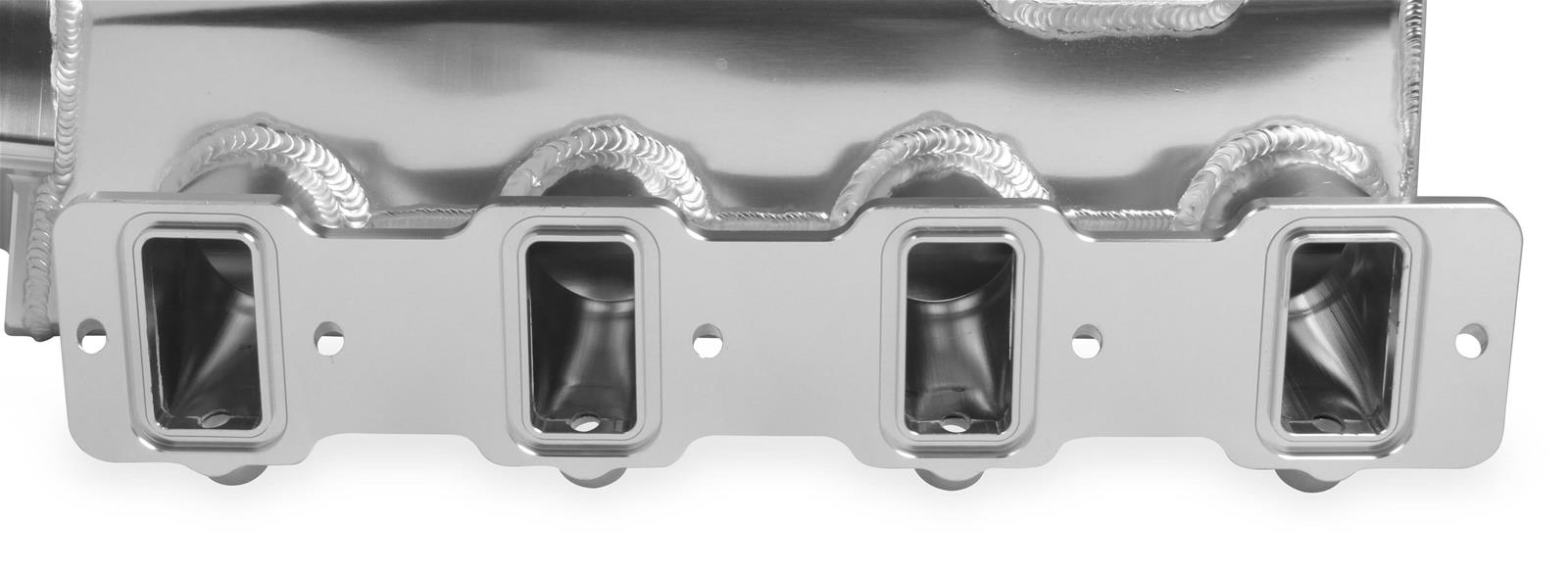 Holley Sniper EFI Fabricated Intakes 830041-1 Intake Manifolds, EFI, Hi-Ram, Multi-port, 102mm Throttle Body, 2,200-6,800 RPM, Welded Aluminum, Silver, Chevy, LS, 7.0L, Each thumbnail 5