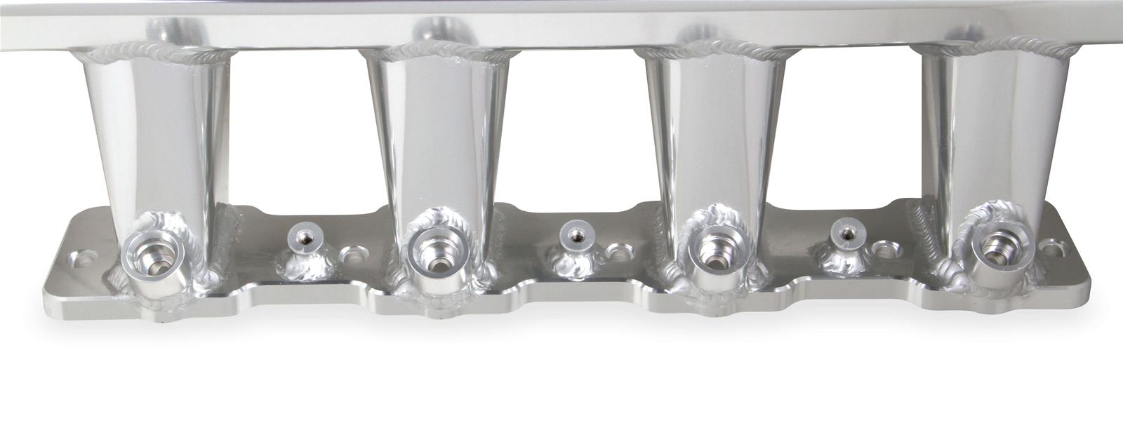 Holley Sniper EFI Fabricated Intakes 830041-1 Intake Manifolds, EFI, Hi-Ram, Multi-port, 102mm Throttle Body, 2,200-6,800 RPM, Welded Aluminum, Silver, Chevy, LS, 7.0L, Each thumbnail 4