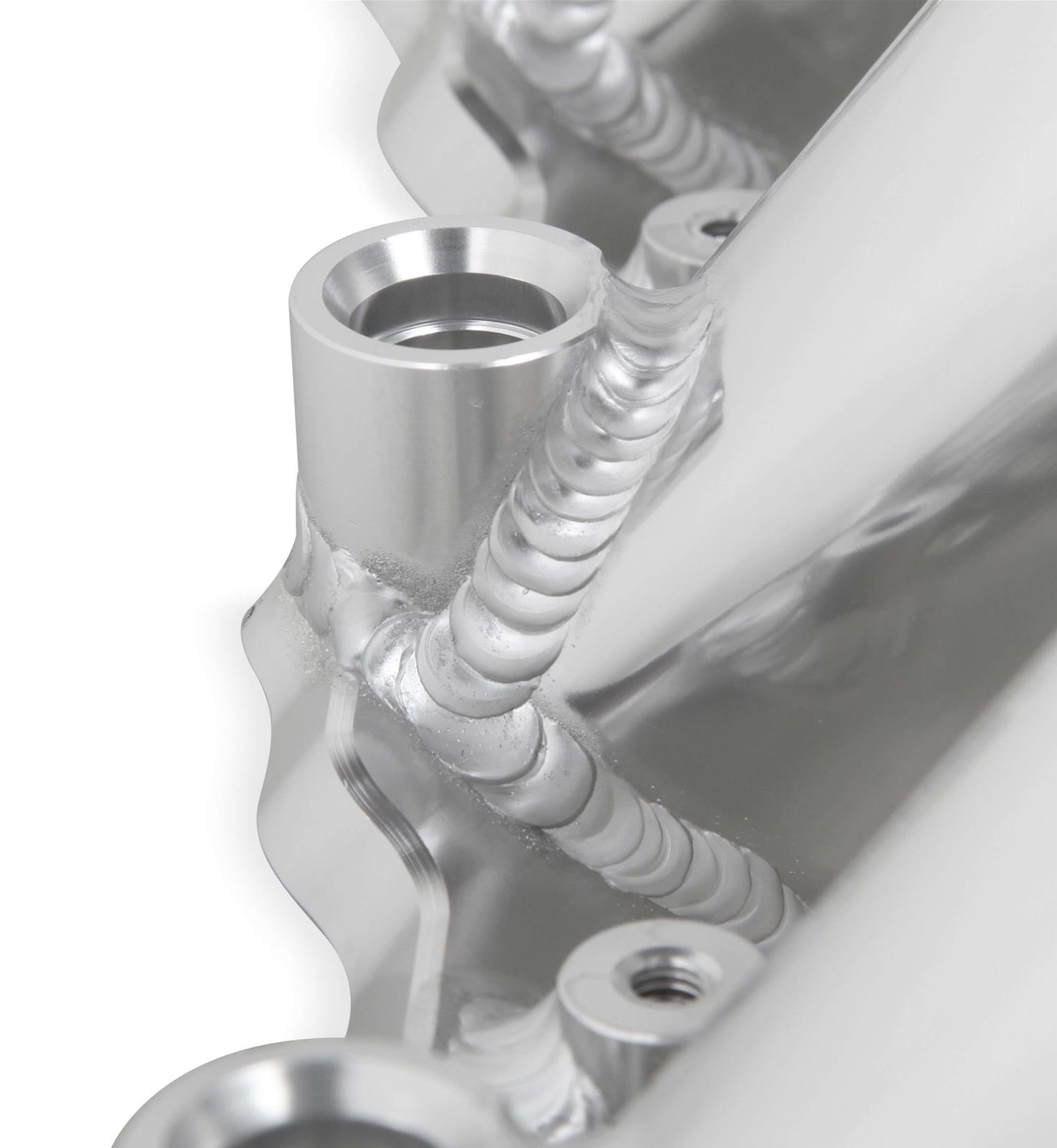 Holley Sniper EFI Fabricated Intakes 830041-1 Intake Manifolds, EFI, Hi-Ram, Multi-port, 102mm Throttle Body, 2,200-6,800 RPM, Welded Aluminum, Silver, Chevy, LS, 7.0L, Each thumbnail 7