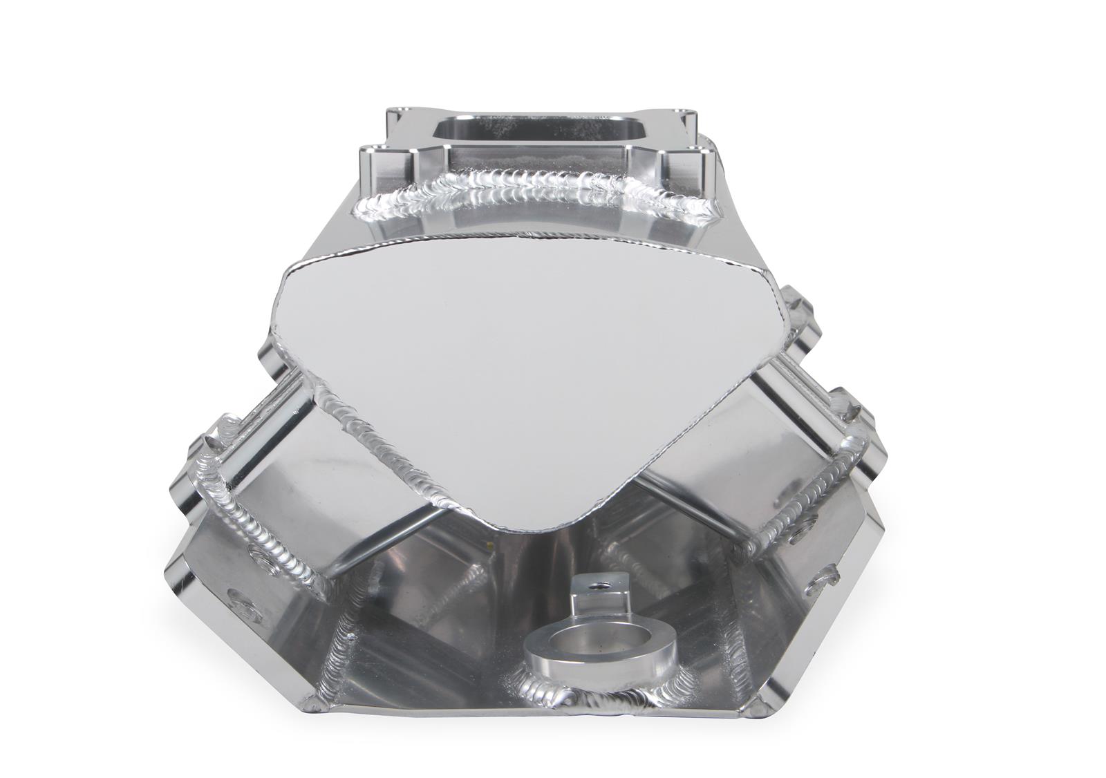 Holley Sniper Carbureted Fabricated Intake Manifolds 835011 Manifolds, Sniper, Carbureted, Single, 4150 Flange, Rectangular Port, 1,800-7,000 RPM, Welded Aluminum, Silver, Chevy, 396-454ci, Each thumbnail 4