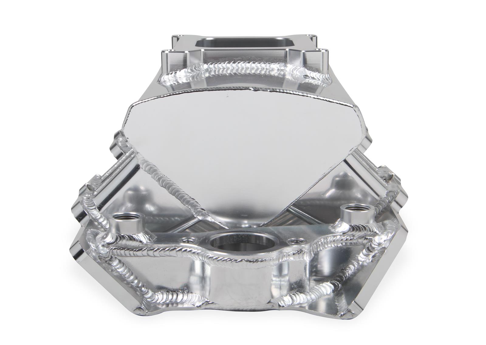 Holley Sniper Carbureted Fabricated Intake Manifolds 835011 Manifolds, Sniper, Carbureted, Single, 4150 Flange, Rectangular Port, 1,800-7,000 RPM, Welded Aluminum, Silver, Chevy, 396-454ci, Each thumbnail 2