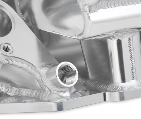 Holley Sniper Carbureted Fabricated Intake Manifolds 835171 Manifolds, Sniper, Carbureted, Dual, 4500 Flange, Rectangular Port, 1,800-7,000 RPM, Welded Aluminum, Silver, Chevy, 396-454ci, Each thumbnail 3