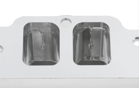 Holley Sniper Carbureted Fabricated Intake Manifolds 835171 Manifolds, Sniper, Carbureted, Dual, 4500 Flange, Rectangular Port, 1,800-7,000 RPM, Welded Aluminum, Silver, Chevy, 396-454ci, Each thumbnail 6