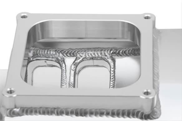 Holley Sniper Carbureted Fabricated Intake Manifolds 835171 Manifolds, Sniper, Carbureted, Dual, 4500 Flange, Rectangular Port, 1,800-7,000 RPM, Welded Aluminum, Silver, Chevy, 396-454ci, Each thumbnail 5