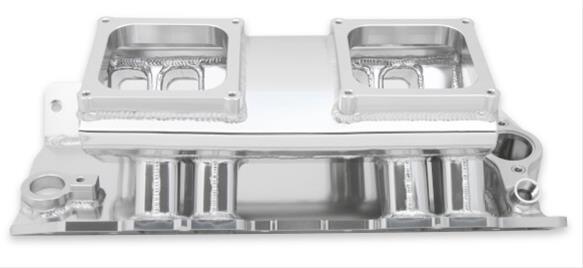 Holley Sniper Carbureted Fabricated Intake Manifolds 835171 Manifolds, Sniper, Carbureted, Dual, 4500 Flange, Rectangular Port, 1,800-7,000 RPM, Welded Aluminum, Silver, Chevy, 396-454ci, Each thumbnail 9