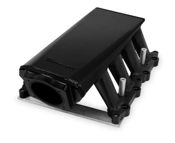 Holley Sniper EFI Fabricated Intakes 839032 Intake Manifolds, EFI, Hi-Ram, Stock Port, 90mm Throttle Body, 2,200-6,800 RPM, Aluminum, Black, Ford, 5.0L, Modular, Each thumbnail 2