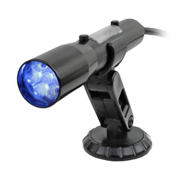 Holley Sniper Shift Lights 840003-1 lights, Sniper, Stand Alone, Adjustable, Blue LED, Smoke Lens, Black Tube, 0.75 in. OD, 4.25 in. Long, 8 ft. Cable, OBD-ll Plug, Each thumbnail 2