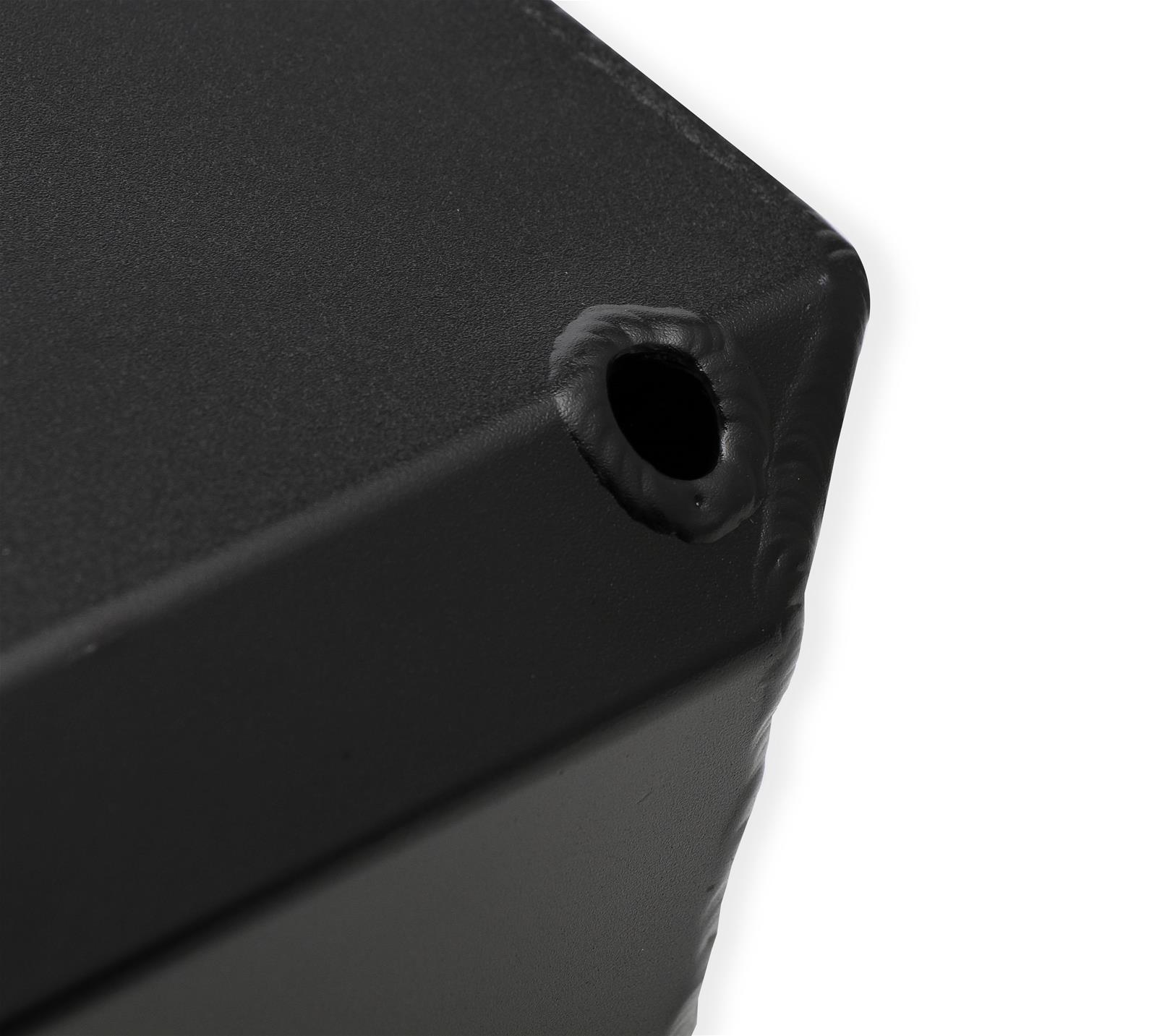 Holley Sniper Fabricated Aluminum Valve Covers 890003B Covers, EFI, Fabricated, Aluminum, Short, Baffled, Black, 1.25 in. Breather Holes, Hardware, Chrysler, Dodge, Plymouth, 273-360ci, Pair