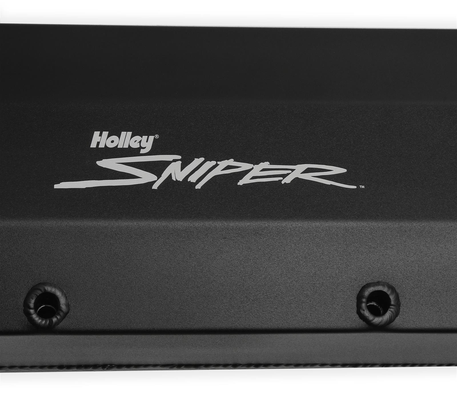 Holley Sniper Fabricated Aluminum Valve Covers 890007B Covers, EFI, Fabricated, Aluminum, 4.0 in. Tall, Baffled, Black Gloss, 1.25 in. Breather Holes, Hardware, Ford, 429-460ci, Pair thumbnail 2