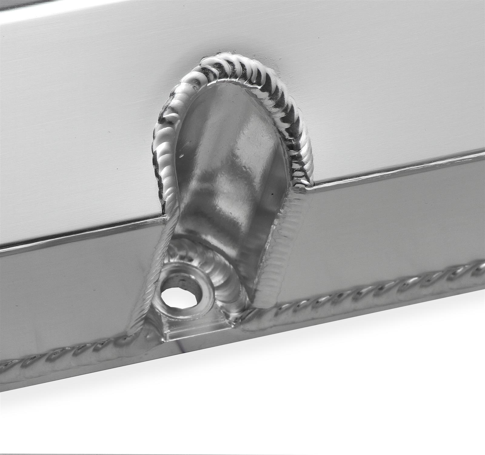 Holley Sniper Fabricated Aluminum Valve Covers 890010 Covers, EFI, Fabricated, Aluminum, Short, Baffled, Silver Gloss, 1.25 in. Breather Holes, Hardware, Chevy, Small Block, 283-400ci, Pair