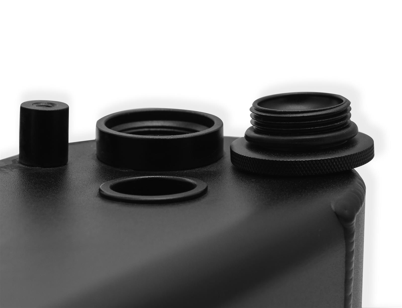 Holley Sniper Fabricated Aluminum Valve Covers 890014B Covers, EFI, Fabricated, Aluminum, 2.25 in. Tall, Center Bolt Mount, Black Gloss, No Breather Hole, Hardware, Chevy, LS, 4.8-7.0L, Pair thumbnail 4