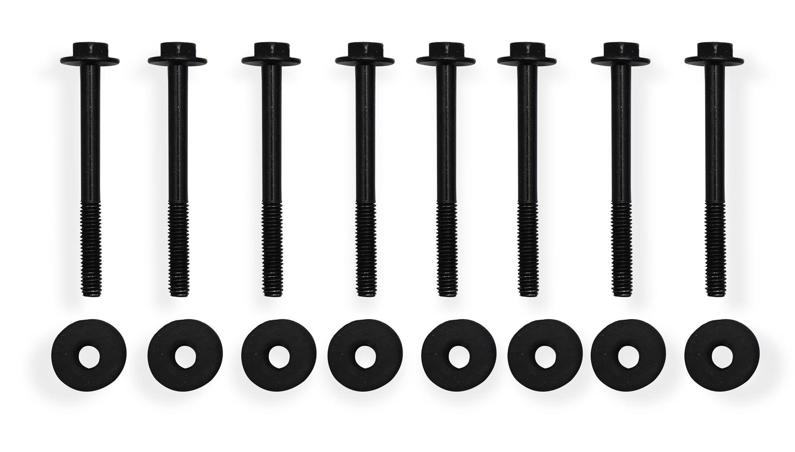 Holley Sniper Fabricated Aluminum Valve Covers 890014B Covers, EFI, Fabricated, Aluminum, 2.25 in. Tall, Center Bolt Mount, Black Gloss, No Breather Hole, Hardware, Chevy, LS, 4.8-7.0L, Pair thumbnail 9