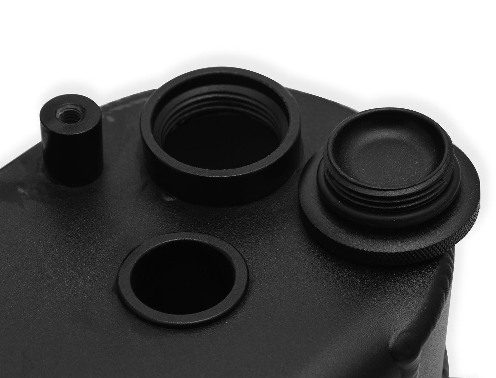 Holley Sniper Fabricated Aluminum Valve Covers 890014B Covers, EFI, Fabricated, Aluminum, 2.25 in. Tall, Center Bolt Mount, Black Gloss, No Breather Hole, Hardware, Chevy, LS, 4.8-7.0L, Pair thumbnail 5