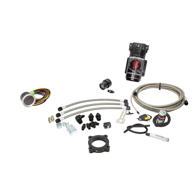 Snow Performance 15-17 Mustang EcB Stg 2 Bst Cooler Water Injection Kit (SS Brded Line/4AN) w/o Tank