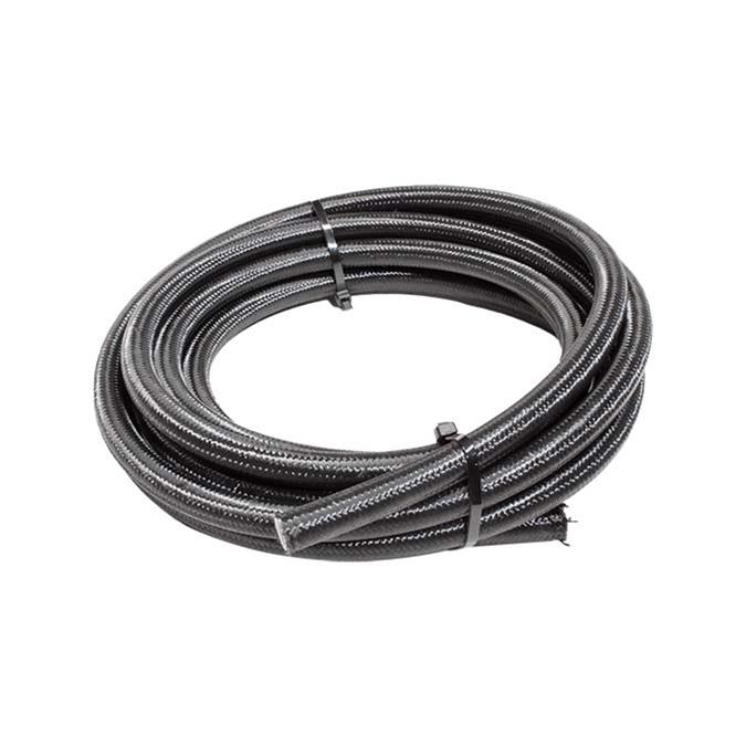Snow Performance 12 Black Nylon Braided Stainless PTFE Hose - 15ft