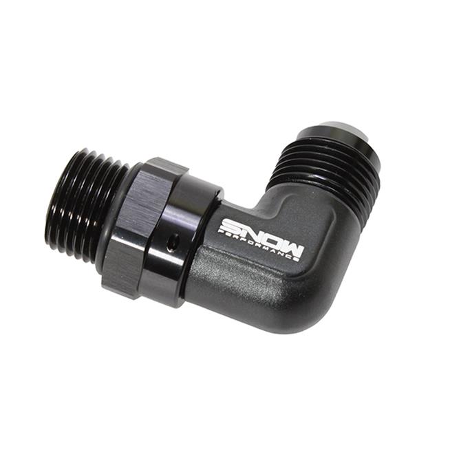 Snow -10 ORB to -10AN 90 Degree Swivel Fitting (Black)