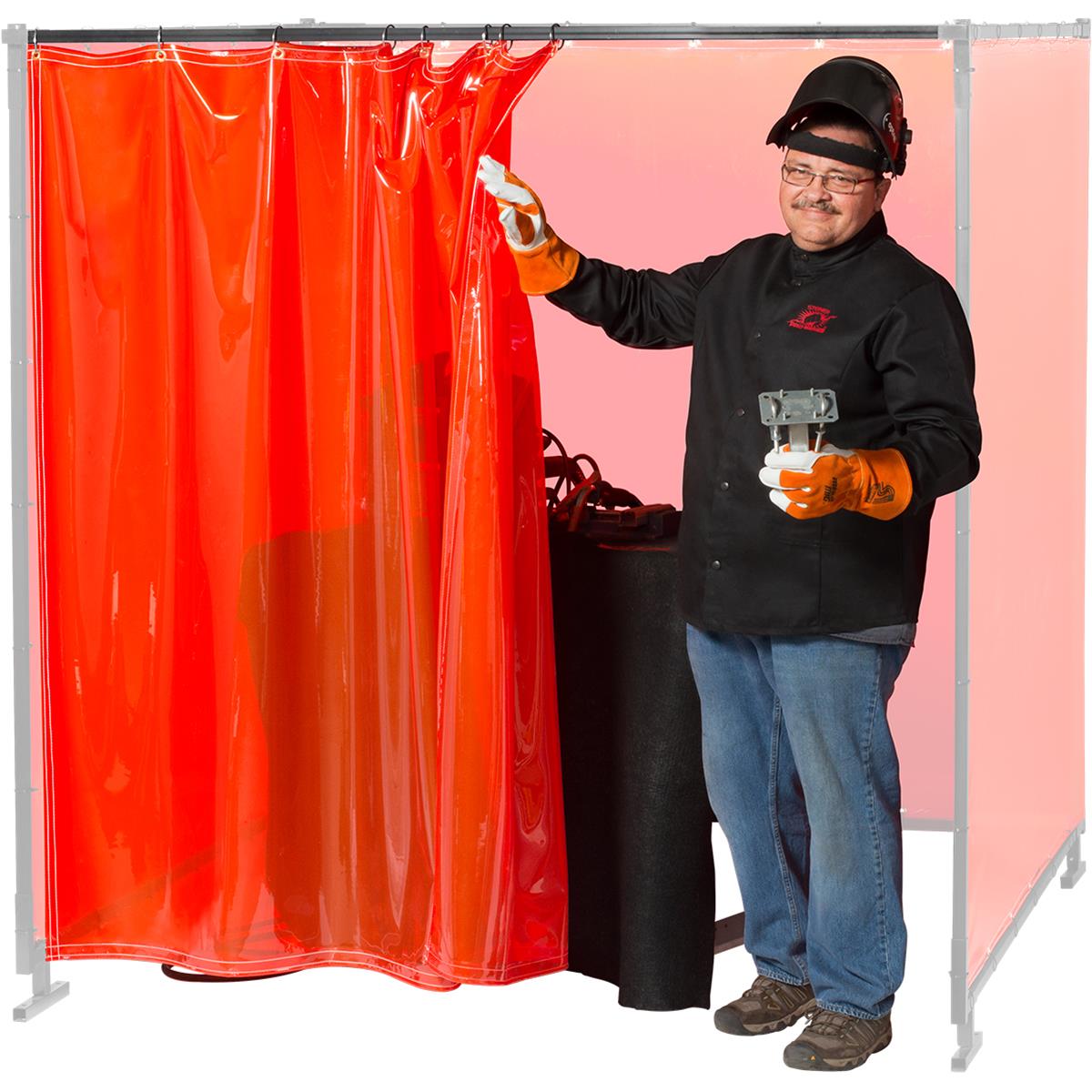 AB Kelly 6x8 Foot Welding Curtain - 14 Mill Transparent PVC, Shop Safety Barrier