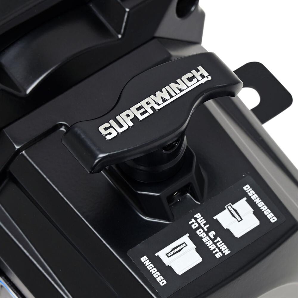 Superwinch 12000 LBS 12V DC 3/8in x 80ft Synthetic Rope SX12SR Winch - Semi Gloss Black thumbnail 4