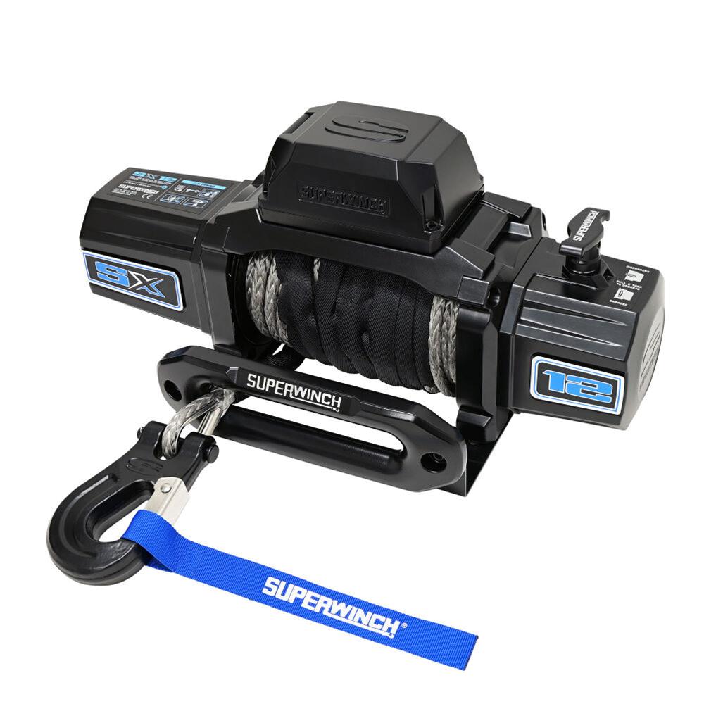 Superwinch 12000 LBS 12V DC 3/8in x 80ft Synthetic Rope SX12SR Winch - Semi Gloss Black thumbnail 2