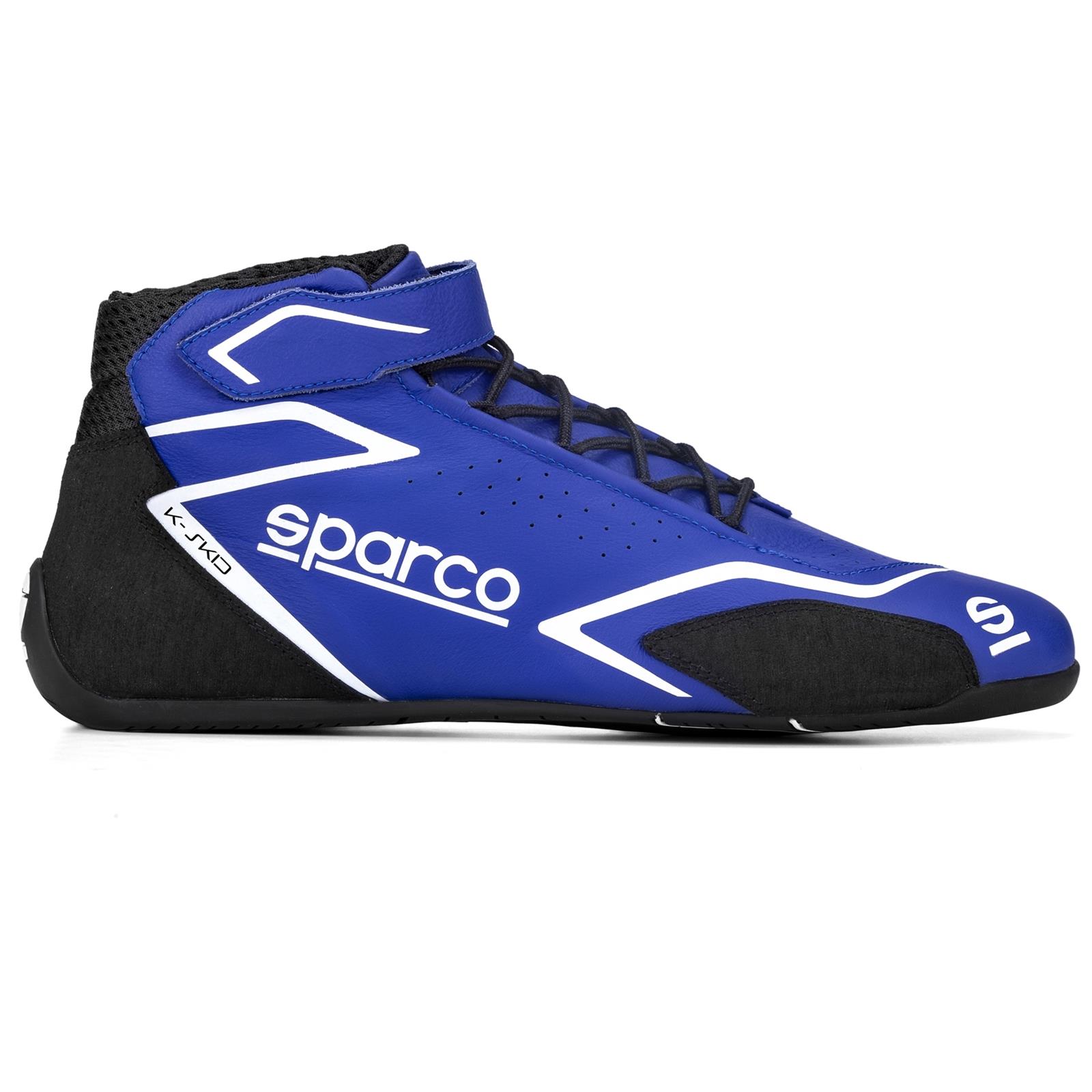 Sparco K-Skid Driving Shoes 00127736BMBI & Boots, Shoes, Mid-top, Leather Outer, Blue/White, Natural Rubber Outer Sole, European Shoe Size 36, Pair thumbnail 2