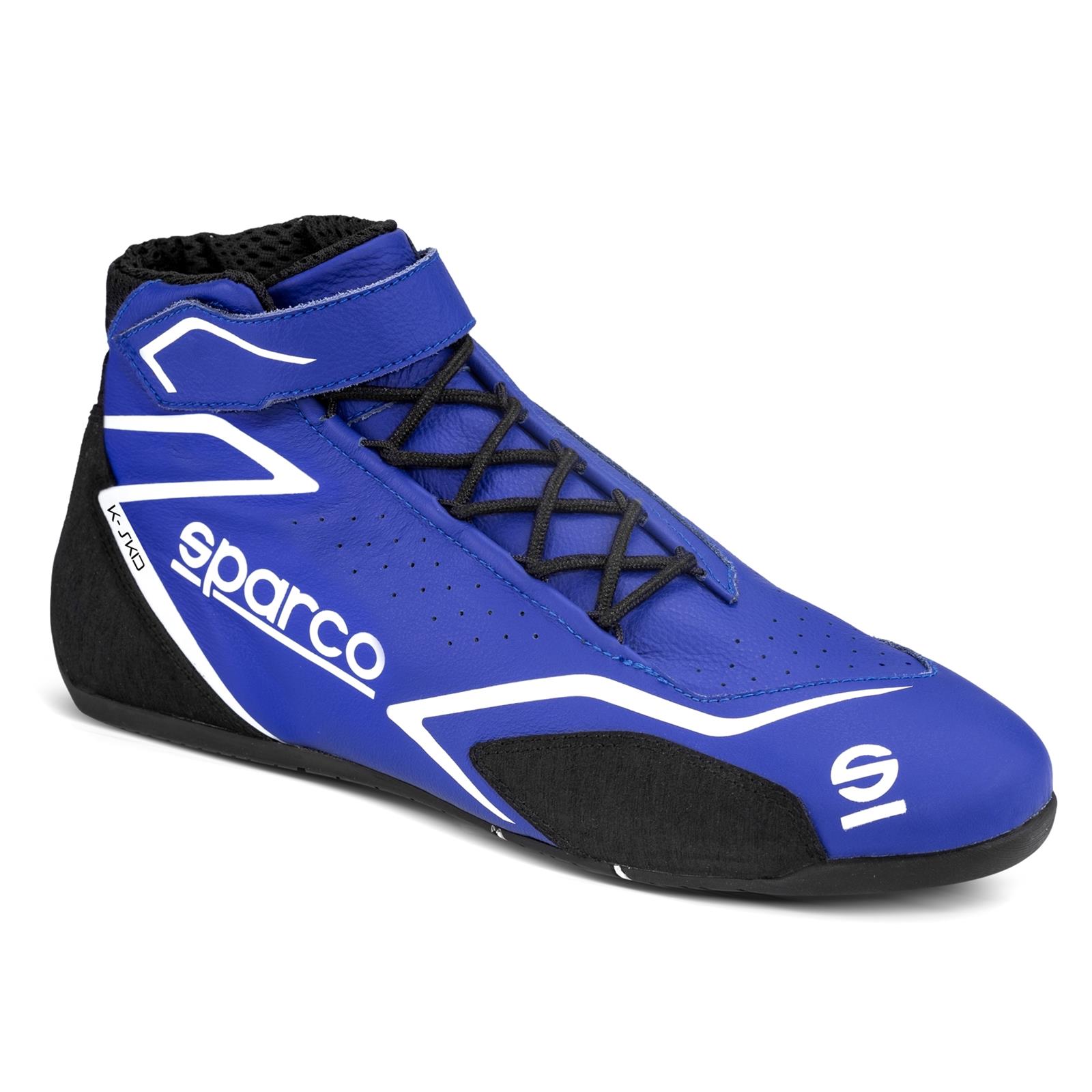 Sparco K-Skid Driving Shoes 00127736BMBI & Boots, Shoes, Mid-top, Leather Outer, Blue/White, Natural Rubber Outer Sole, European Shoe Size 36, Pair
