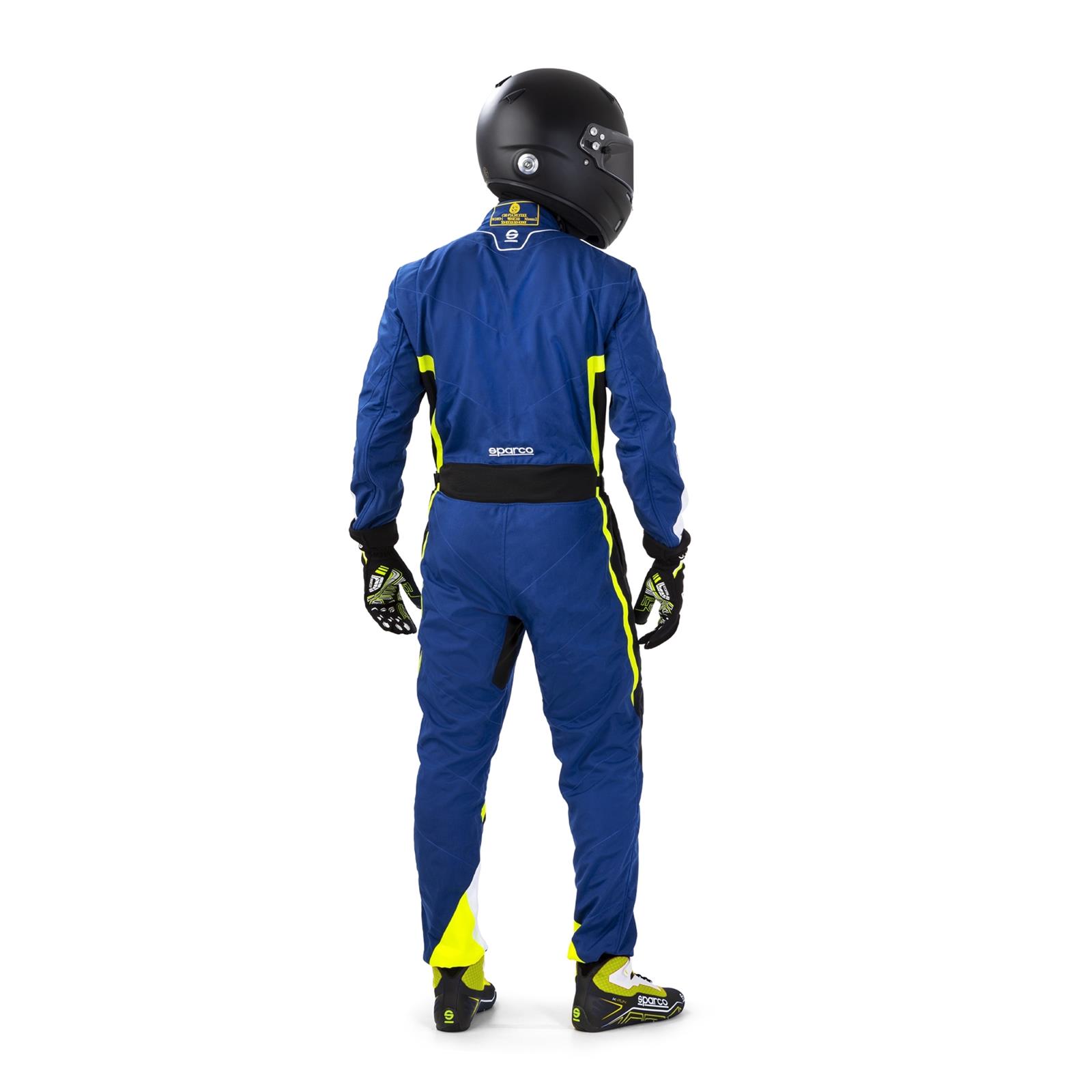 Sparco Kerb Karting Suits 002341BNGB3L Driving Suits, Suits, One-piece, 2 Layers, Polyamide, Navy Blue/Black/Yellow, CIK/FIA N2013.1 Rating, Men's Large, Each thumbnail 2