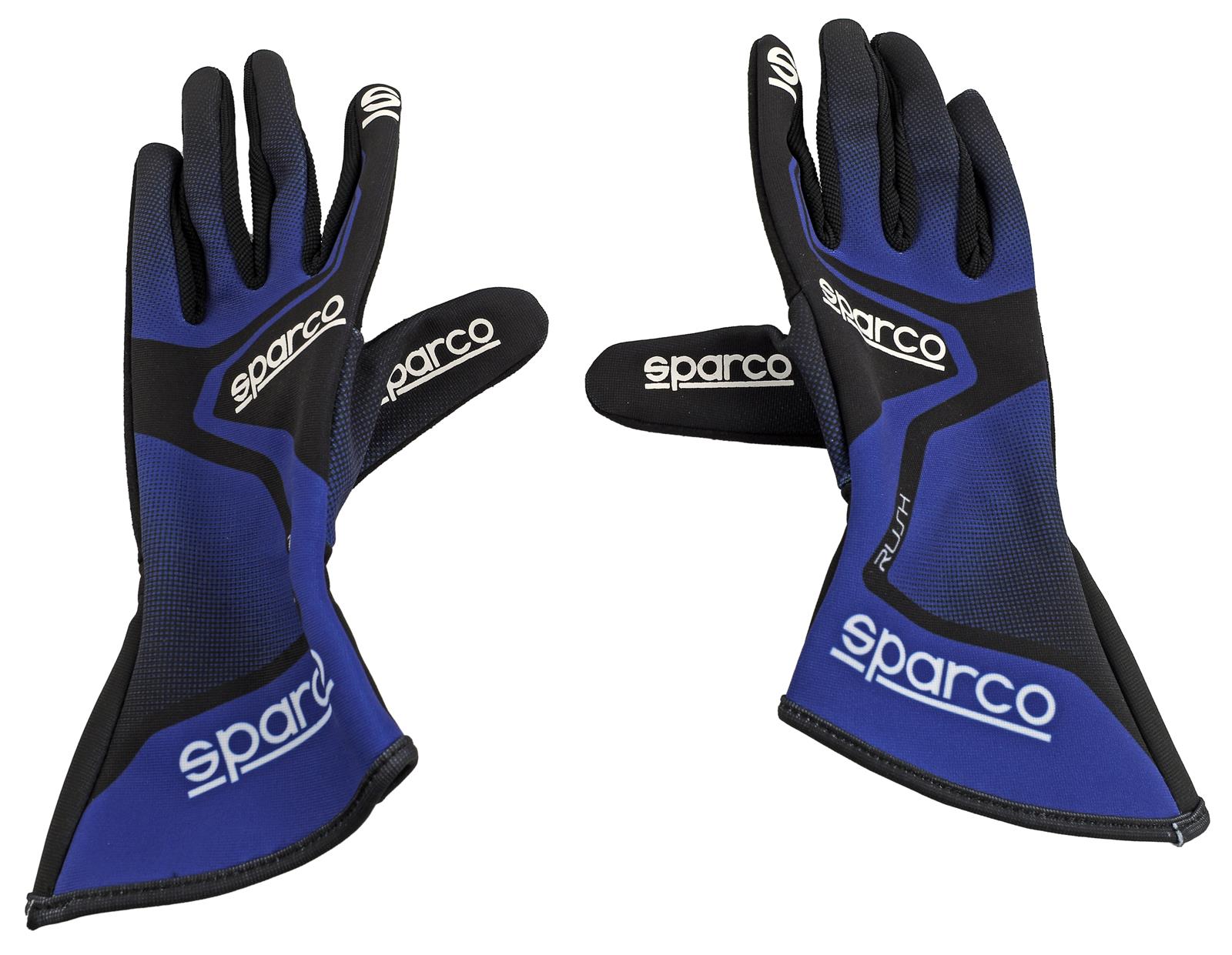Sparco Rush Karting Gloves 00255609BXNR Driving Gloves, Gloves, One Layer, Polyamide/Cotton, Blue/Black, Small, Pair thumbnail 2